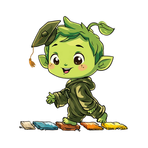 The Creative Sprouts character stepping onto the path